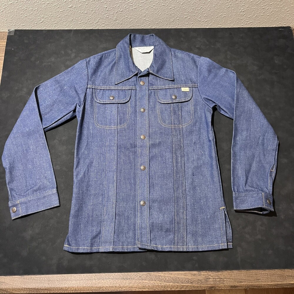 JC Penney Denim Jacket 1970s Vintage Dark Indigo Dark Wash Jean Hercules roebuck